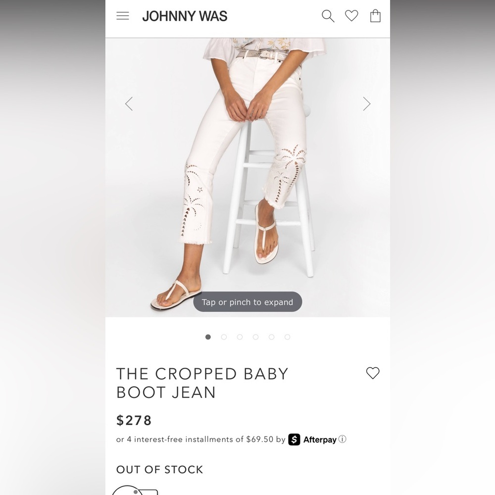 Johnny Was Cream Cropped Pants